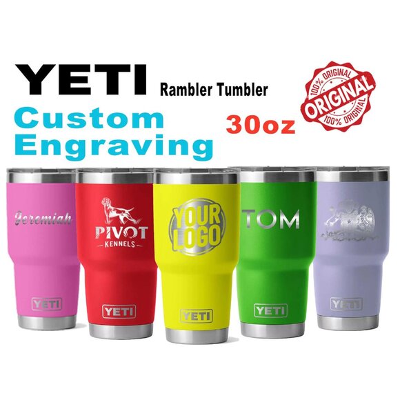 Personalized YETI 30oz Tumbler: Laser Engraved Stainless Steel, Vacuum Insulated - Picture 1 of 8